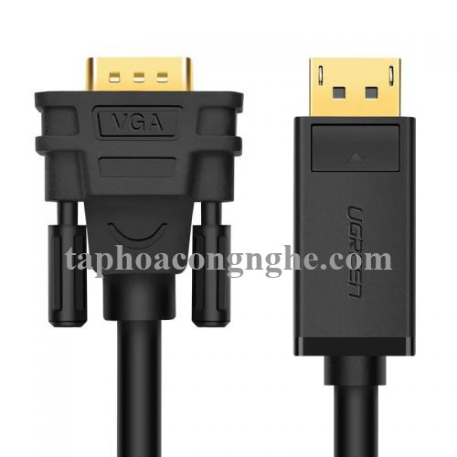 Ugreen 10236 3M màu Đen Cáp chuyển đổi DP sang VGA Hỗ trợ độ phân giải Full HD 1080P DP105 30010236